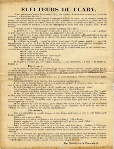 tract électoral... sur l'air de la calomnie, de la persécution et des accapareurs... qui ne sont pas ceux qu'on croit.